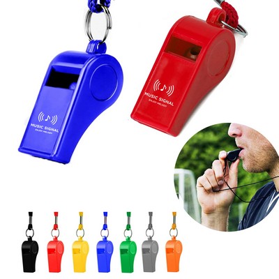 Loud Sound ABS Plastic Whistle With Lanyard